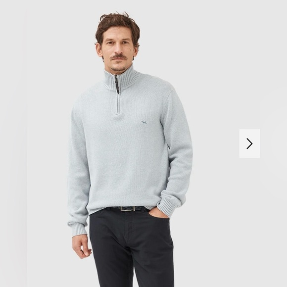 Rodd & Gunn merrick bay knit 1/4 zip grey sweater - Picture 1 of 7